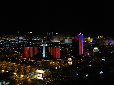 Ausblick auf den Strip von der Dachterrasse des Moonclubs